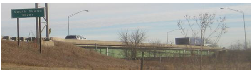 Fig. 3. Skunk River Bridge on the I-30, Ames, IA (Eastbound View)