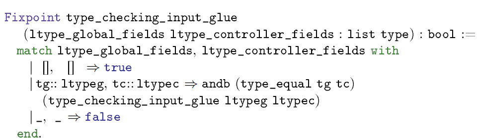 Fig. 12. Type checking for input glue function