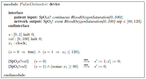 Fig. 5: Pulse-oximeter device requirements specification.