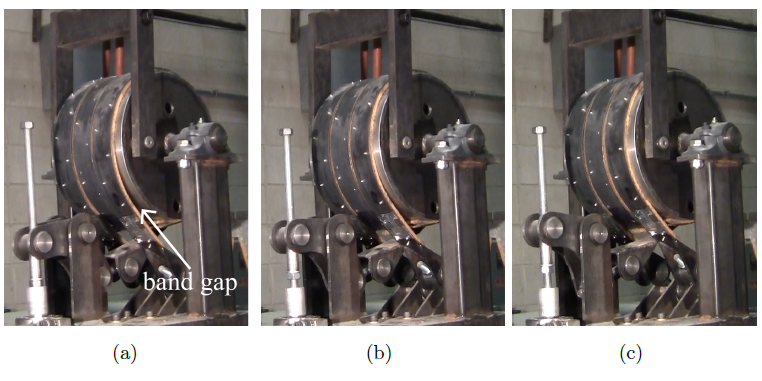 cFigure 7: Band gap varying with the applied forces, (a) 35 N; (b) 66 N ; (c) 267 N;