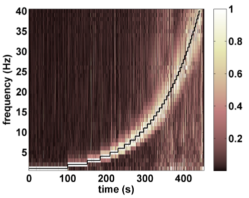 FIG. 6. Normalized wavelet decomposition of the output signal - small scale beam.