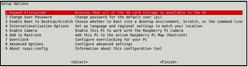 Figure 2. sudo raspi-config