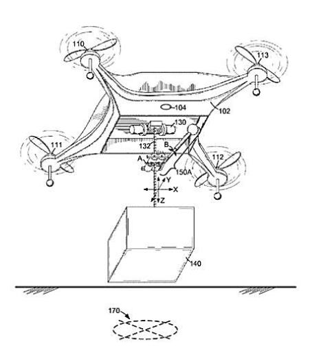 Figure 5-2: An Amazon sketch shows a tether system to lower packages to the ground