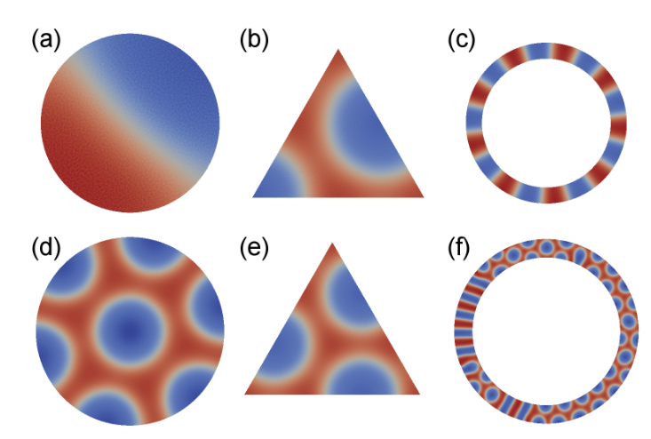 Figure 6: 2D structures using a non-uniform, non-square mesh.