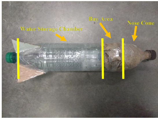 Figure 9. Water bottle test rocket.