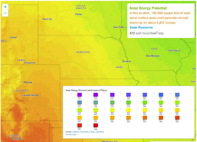 Figure 6-13. Solar Energy Potential Map.