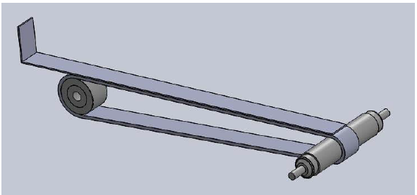 Figure 16. Feeding tray used to feed the initial strip of caramel.