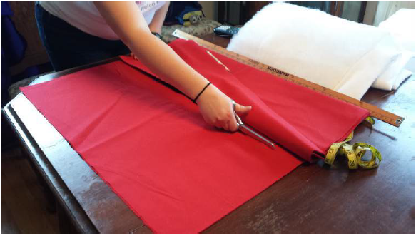 Figure 13.1. Cutting the fabric to size.