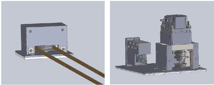 Figure 7.20 Isometric Views of the Lateral Translation Assembly Showing the Slave Side (Left) and Driver Side (Right).