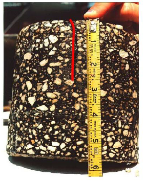 Figure 9. Typical Top-Down Cracking Observed from a Field Core (Birgisson et al., 2004)